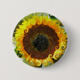 SUNFLOWERS RONDE BUTTON 5,7 CM