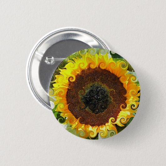 SUNFLOWERS RONDE BUTTON 5,7 CM (Voorkant /achterkant)