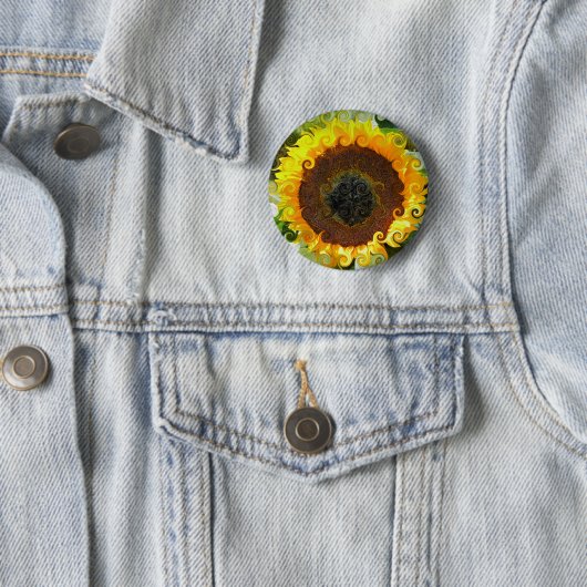 SUNFLOWERS RONDE BUTTON 5,7 CM (In situ)