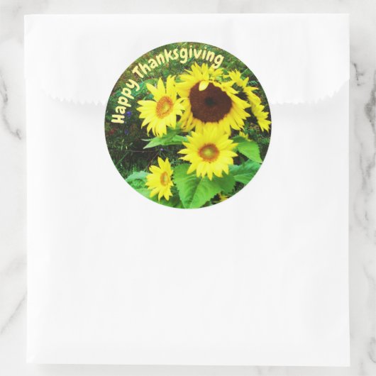 SUNFLOWERS RONDE STICKER (Tas)