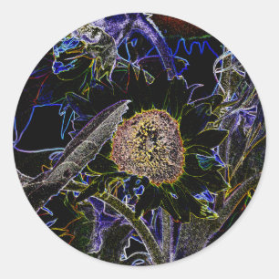 SUNFLOWERS RONDE STICKER