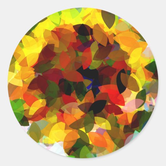 SUNFLOWERS RONDE STICKER (Voorkant)