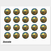 Sunflowers Ronde Sticker (Vel)