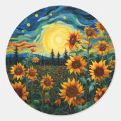Sunflowers Ronde Sticker (Voorkant)