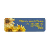 Sunflowers Slate Blue Return Address Labels  (Voorkant)