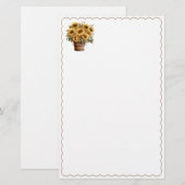 Sunflowers Stationery Paper Briefpapier (Voorkant / Achterkant)
