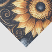 Sunflowers & Swirls Navy Blue Gold Decoupage  Tissuepapier (Detail)