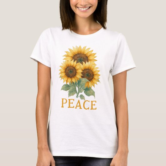 Sunflowers symbol of Peace T-shirt (Voorkant)