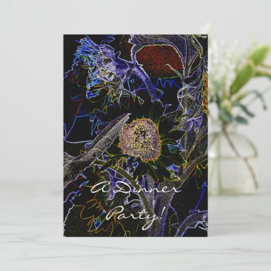 SUNFLOWERS-uitnodiging Menu (Staand voorkant)