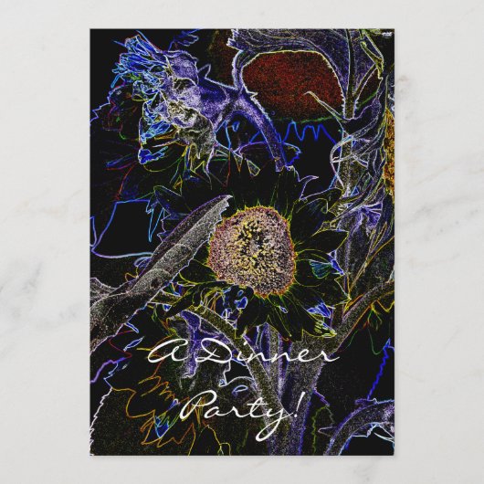 SUNFLOWERS-uitnodiging Menu (Voorkant)