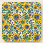 Sunflowers. Ukrainian folk art pattern. Bier Onderzetter<br><div class="desc">Ukrainian folk art pattern.</div>