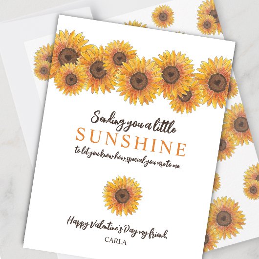 Sunflowers Valentine's Day Holiday Card Feestdagenkaart