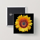 SUNFLOWERS VIERKANTE BUTTON 5,1 CM (Voorkant /achterkant)