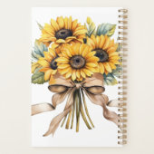 Sunflowers Watercolor Custom Name   Planner (Achterkant)