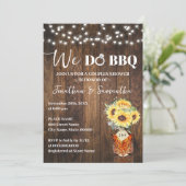 Sunflowers We do BBQ Couple Shower Country Wedding Kaart (Staand voorkant)