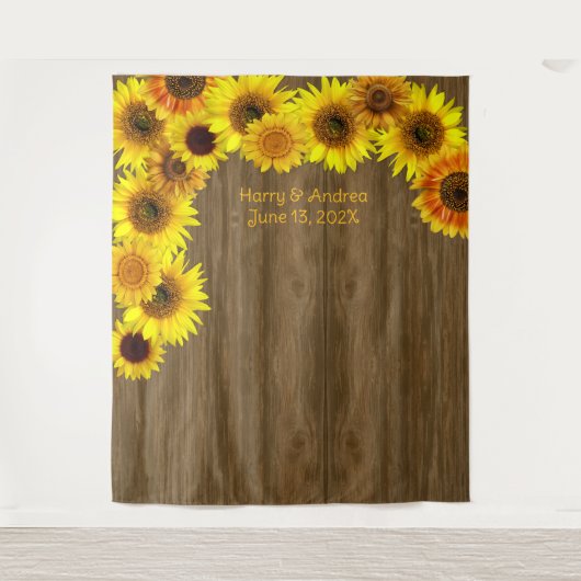 Sunflowers Wedding Backdrop to Personalize Wandkleed (Voorkant)