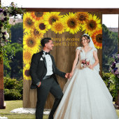Sunflowers Wedding Backdrop to Personalize Wandkleed