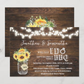 Sunflowers Western Before I do BBQ Couples Shower Kaart (Voorkant / Achterkant)