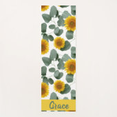 Sunflowers with Eucalyptus Leaves Pattern Custom Yogamat (Voorkant)