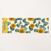 Sunflowers with Eucalyptus Leaves Pattern Custom Yogamat (Voorkant (horizontaal))