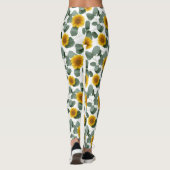 Sunflowers with Eucalyptus Leaves Pattern Leggings (Achterkant)