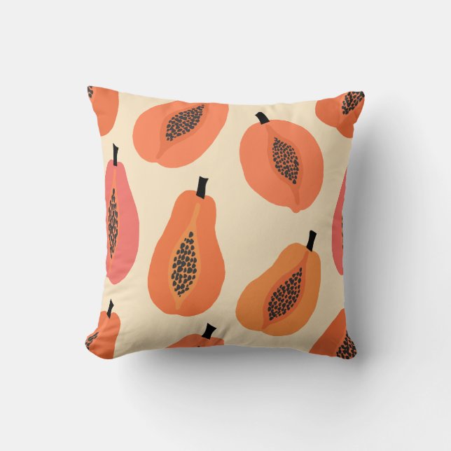 Sunfruit Slice Papaya Oranje tinten Kussen (Voorkant)