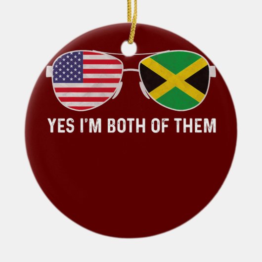 Sunglass Design Jamaican American Flag Patriotic Keramisch Ornament (Voorkant)
