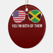 Sunglass Design Jamaican American Flag Patriotic Keramisch Ornament (Links)