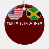 Sunglass Design Jamaican American Flag Patriotic Keramisch Ornament (Achterkant)
