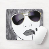 Sunglass Girl Mousepad Muismat (Met muis)