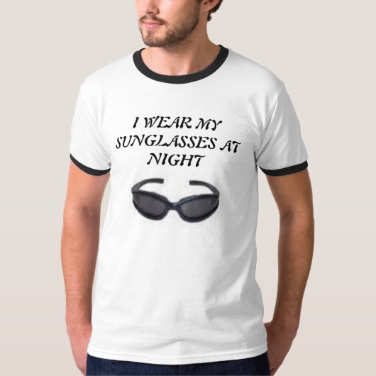 SUNGLASSEN, IK DRAAG MIJN ZONGELS 'S NACHTS T-SHIRT (Voorkant)