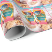 Sunglasses On Flip-flops In Beach Sand Cadeaupapier (Rol Hoek)
