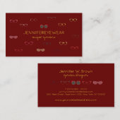 SunGlasses Opticians, specialist in Bourgogding Visitekaartje (Voorkant / Achterkant)