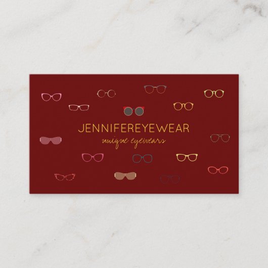 SunGlasses Opticians, specialist in Bourgogding Visitekaartje (Voorkant)
