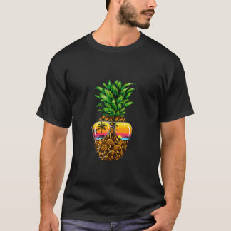 Sunglasses Pineapple Aloha Hawaii Luau Hawaiian Va T-shirt