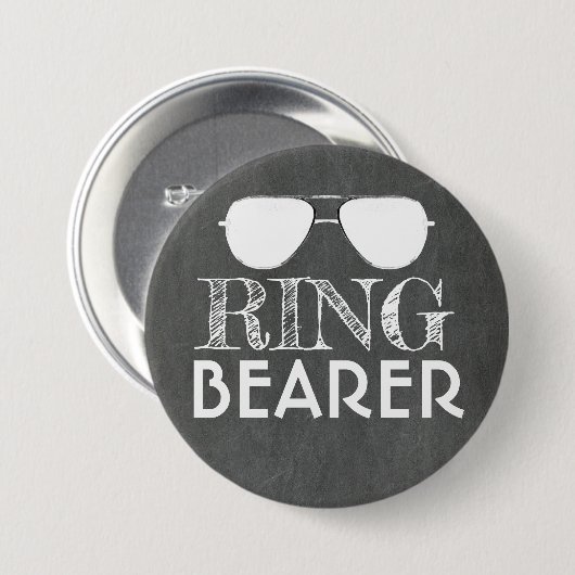 Sunglasses Ring Bearer Ring Security Wedding Ronde Button 7,6 Cm (Voorkant /achterkant)