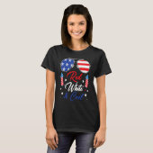 Sunglasses USA Flag Red White and Cool 4th of July T-shirt (Voorkant volledig)