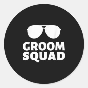 Sungles Groom Squad Funny Crew Bachelor Wedding Pa Ronde Sticker