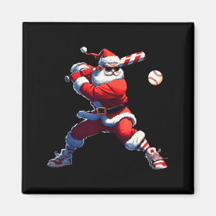 Sungles Kerstman speelt honkbal Kerst kerstpyjama Magneet