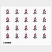 Sungles Messy Bun Support Squad Borstkanker Ronde Sticker (Vel)