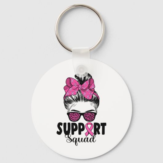 Sungles Messy Bun Support Squad Borstkanker Sleutelhanger (Voorkant)