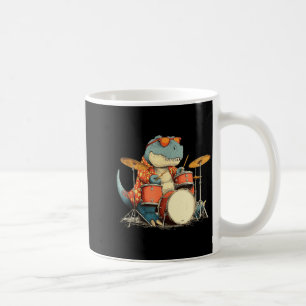 Sungles Rockstar Dinosaur Met Cool Drums Kostuum Koffiemok