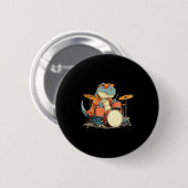Sungles Rockstar Dinosaur With Cool Drums Costume Ronde Button 5,7 Cm (Voorkant /achterkant)