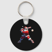 Sungles Santa Playing Baseball Christmas Pajamas X Sleutelhanger (Voorkant)