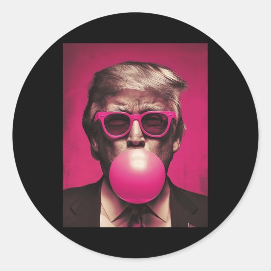 Sungles Trump Bubble Gum Ronde Sticker (Voorkant)