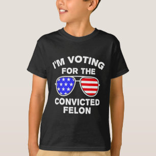 Sungles US Flag Outfit Ik stem Veroordeelde misdad T-shirt
