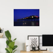 Sunglow Pier Night Stars Daytona Beach Poster (Thuiskantoor)