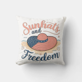 Sunhats en Patriottische Vrijheid Kussen