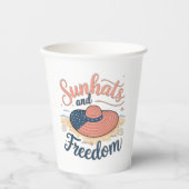 Sunhats en Patriottische Vrijheid Papieren Bekers (Voorkant)