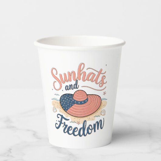 Sunhats en Patriottische Vrijheid Papieren Bekers (Voorkant)